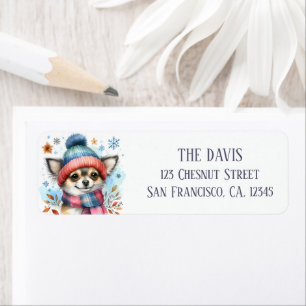 Winter Vibes Watercolor Chihuahua - Label