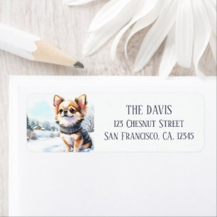 Winter Vibes Watercolor Chihuahua - Label