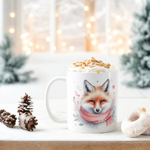 Winter Vibes Watercolor Fox - Coffee Mug