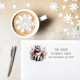 Winter Vibes Watercolor Ringtail Return address  Label