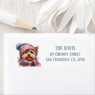 Winter Vibes Watercolor Yorkshire - Return address Label