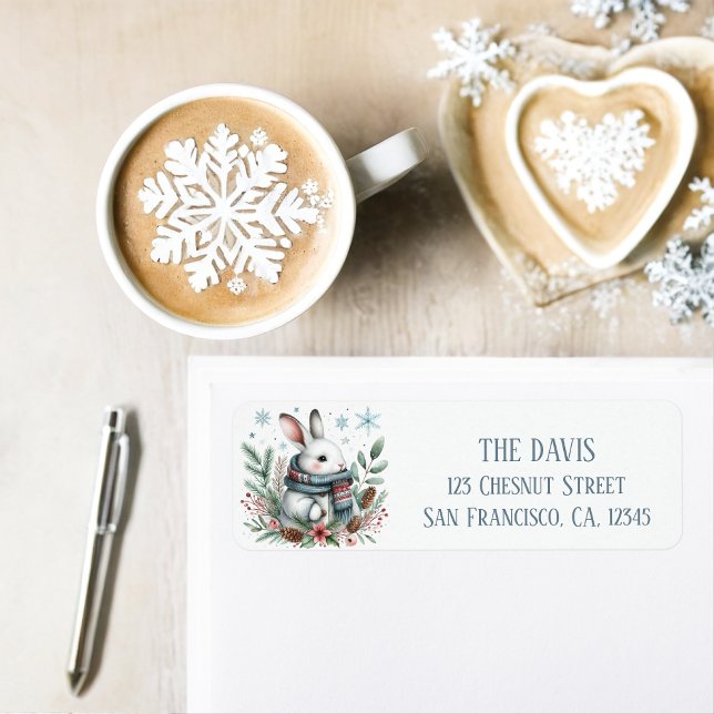 Winter Vibes White Rabbit - Return address  Label (Creator Uploaded)