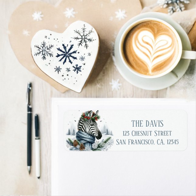 Winter Vibes Zebra - Return address  Label (Creator Uploaded)