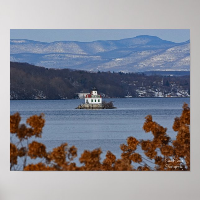 Winter View of Esopus Meadows Lighthouse Poster (Front)