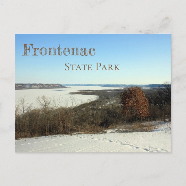 Winter View of Lake Pepin at Frontelac SP, MN Postcard (Front)