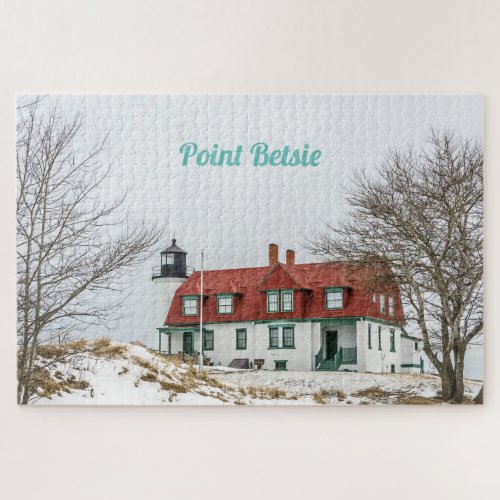 Winter View of Point Betsie Lighthouse Jigsaw Puzzle