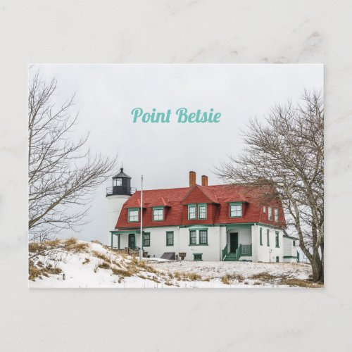 Winter View of Point Betsie Lighthouse Postcard