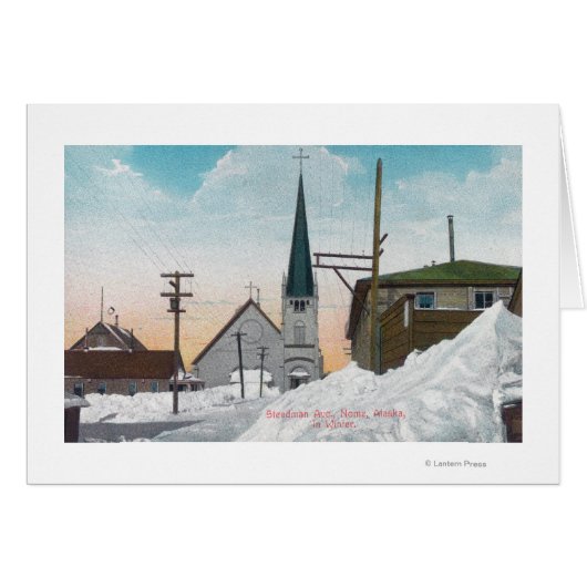 Winter View of Steadman Avenue Covered in Snow Cards (Front Horizontal)