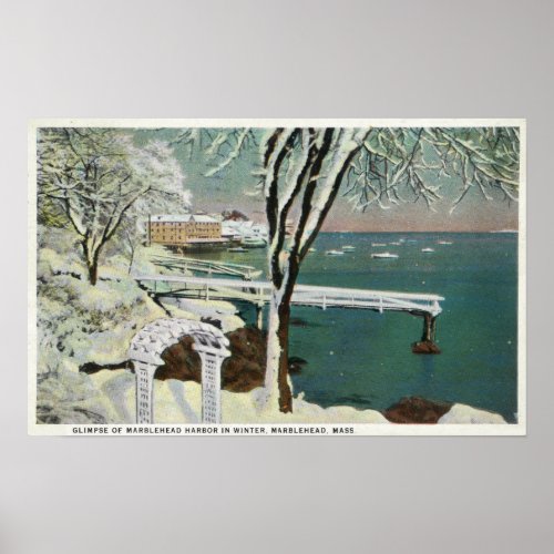 Winter View of the Marblehead Harbor Poster