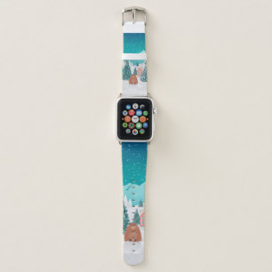 Winter village and groundhog apple watch band