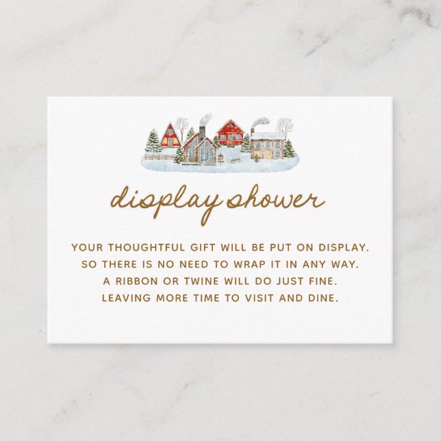 Winter Village Baby Shower Display Shower Enclosure Card (Front)
