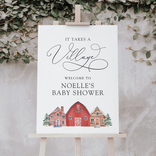 Winter Village Christmas Baby Shower Welcome Sign (Creator Uploaded)
