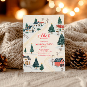 Winter Village Christmas Housewarming Party Invitation