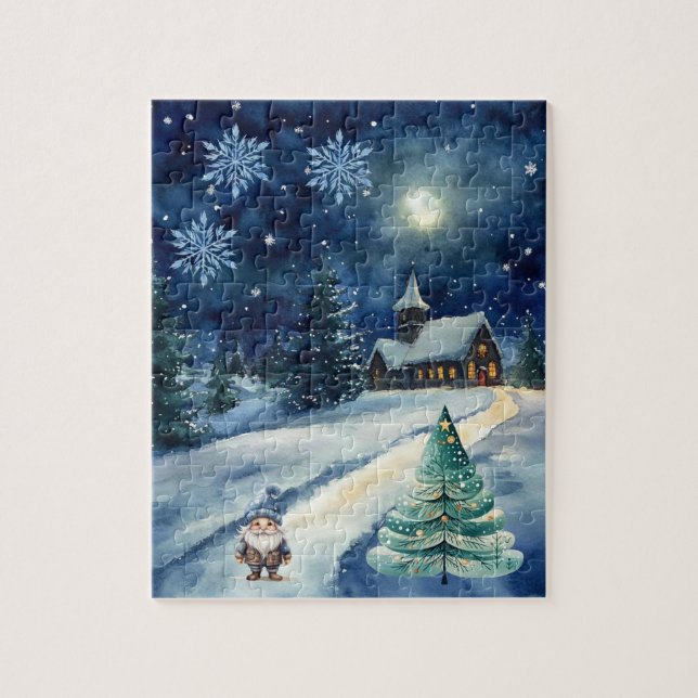 Winter Village & Gnome Jigsaw Puzzle (Vertical)