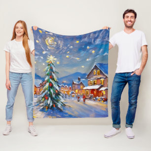 Winter Village Holiday Fleece Blanket