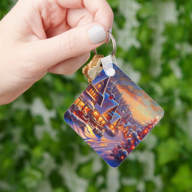 Winter Village Holiday Keychain (Hand)