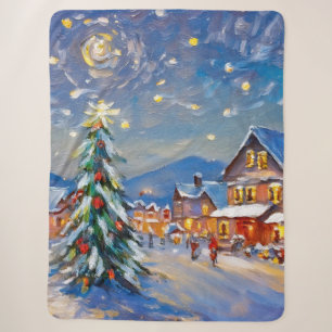 Winter Village Holiday Sherpa Blanket