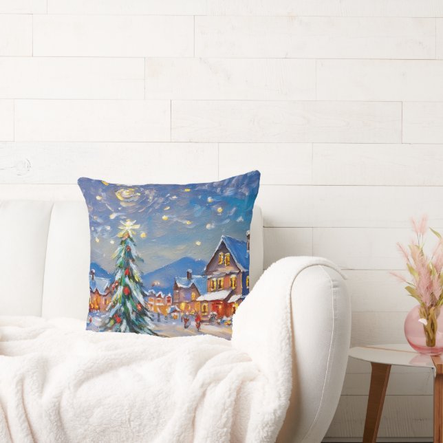 Winter Village Holiday Throw Pillow (Couch)