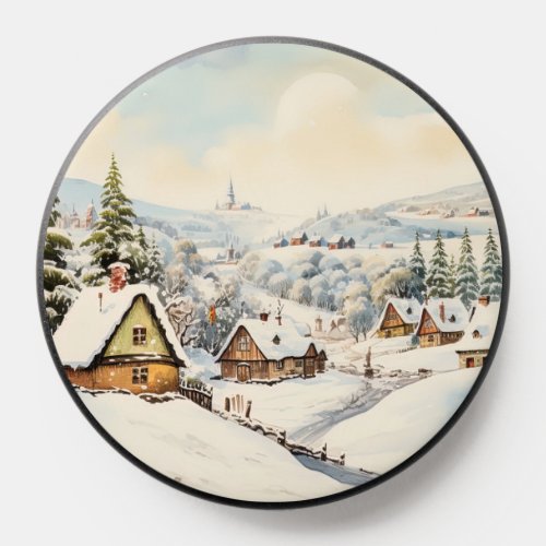 Winter village Merry Christmas PopSocket