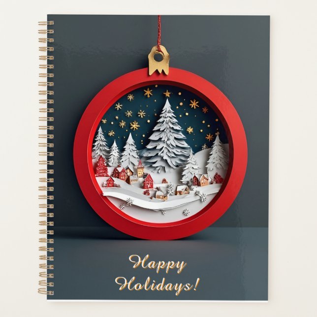 🎁Winter Village Paper Ornament Planner Gift ✨ (Front)