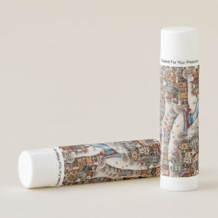 Winter Village Scene Cozy Snowy Town Lip Balm