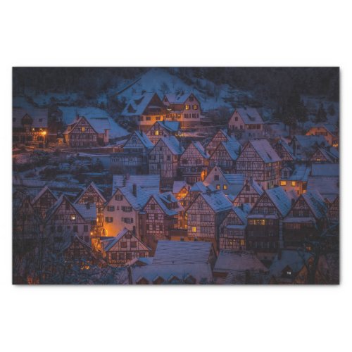 winter village tissue paper