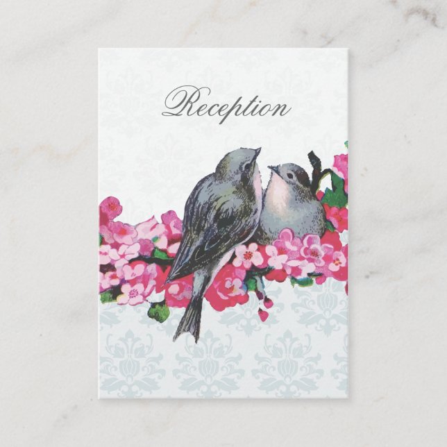 Winter Vintage Birds Wedding Reception Enclosure (Front)