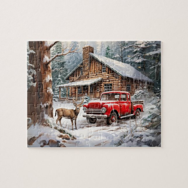 Winter Vintage Truck Puzzle (Horizontal)