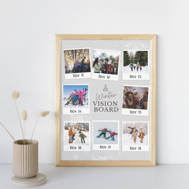Winter Vision Board Family Photo With Date Plaque (order now)