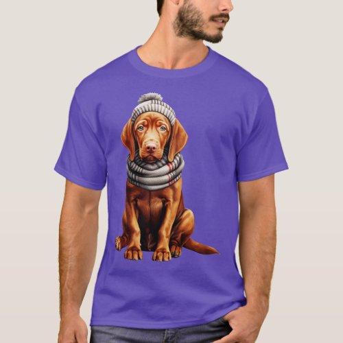 Winter Vizsla Dog  T_Shirt