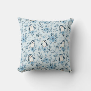 Winter Waddle Whimsy Throw Pillow
