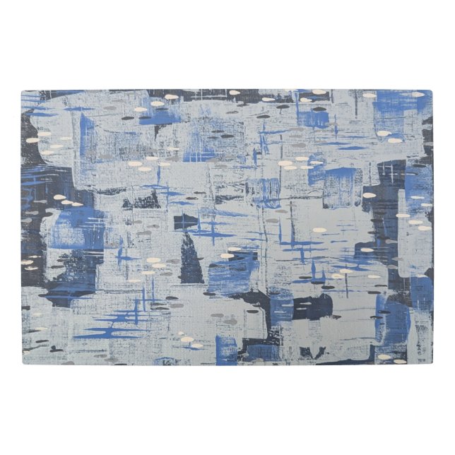 Winter Walk. Abstract Acrylic. Winter Storm Metal Print (Front)