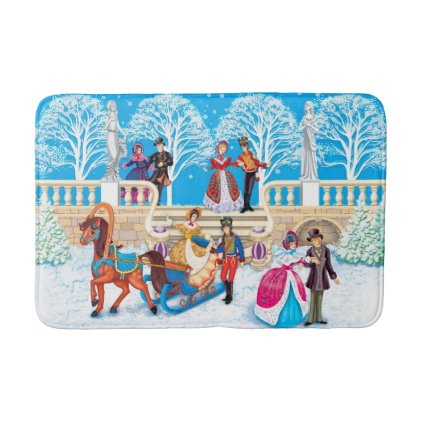 Winter walk bathroom mat