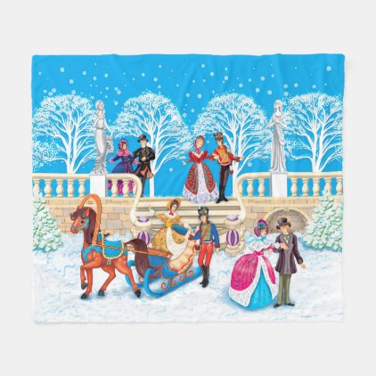 Winter walk fleece blanket