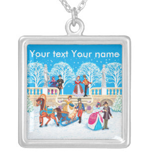 Winter walk silver plated necklace