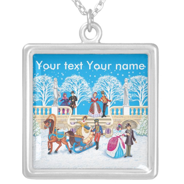 Winter walk silver plated necklace (Front)