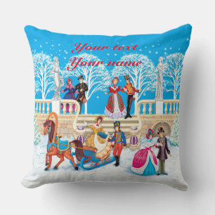 Winter walk throw pillow
