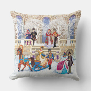 Winter walk throw pillow