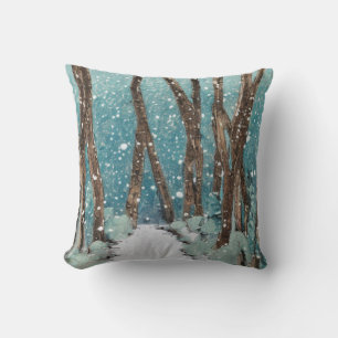 Winter Walk Throw Pillow
