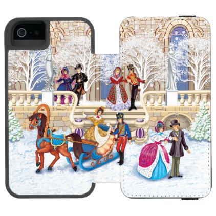 Winter walk wallet case for iPhone SE/5/5s