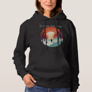 Winter walk with Dog for icy Days in wintry Season Hoodie