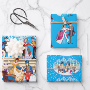 Winter walk wrapping paper sheets