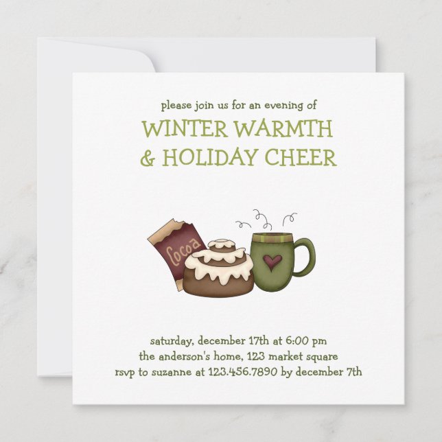 Winter Warmth · Cinnamon Roll Invitation (Front)