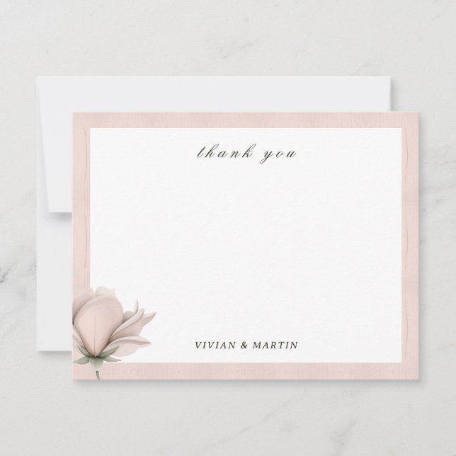 Winter warmth Floral Wedding Blank  Thank You Card (Front)