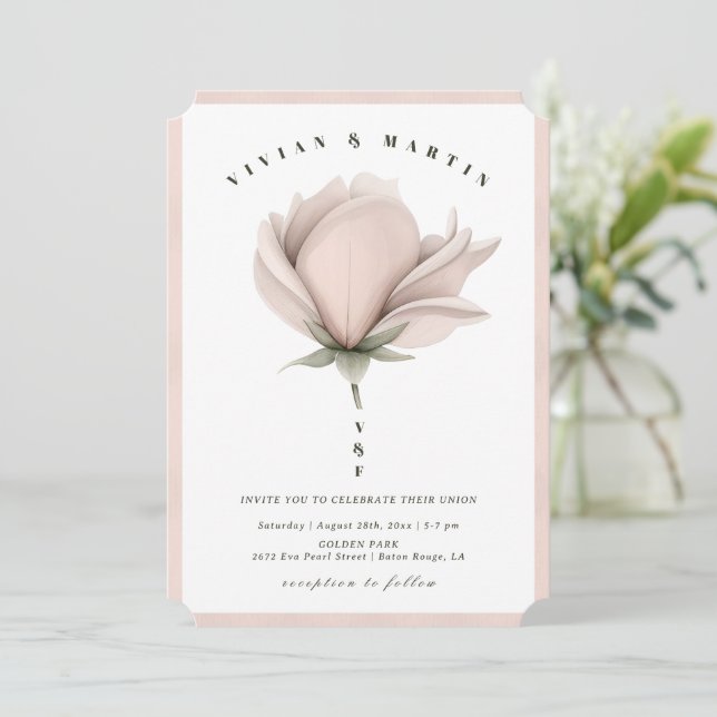 Winter warmth Floral Wedding Invitation (Standing Front)