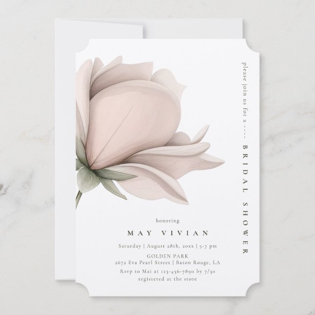 Winter warmth Single Big Floral Bridal Shower Invitation (Front)