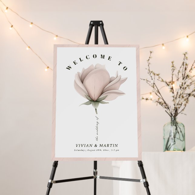 Winter warmth Single Big Floral Wedding Welcome Foam Board (In Situ (Stand))