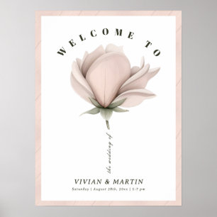 Winter warmth Single Big Floral Wedding Welcome Poster