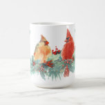 Winter Watercolor Cardinal Pair With Holly Coffee Mug at Zazzle
