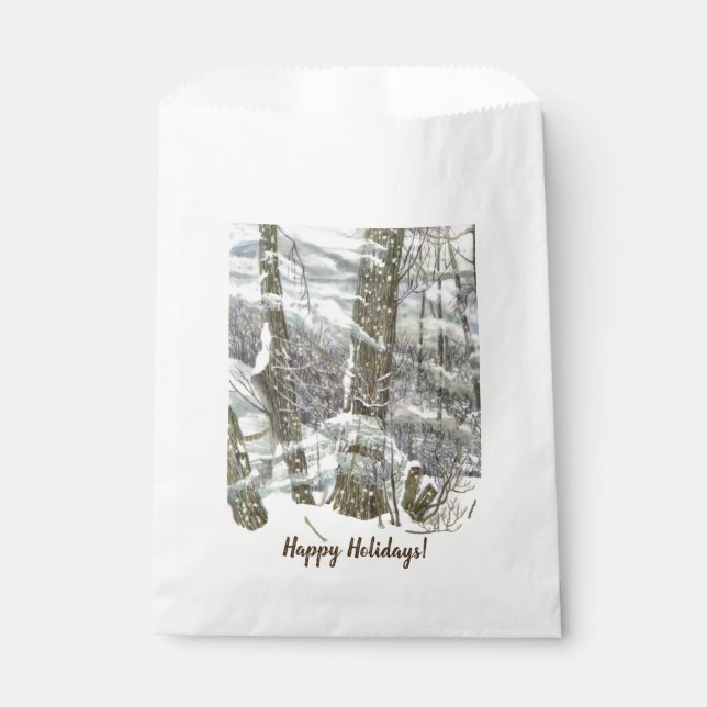 Winter Watercolor Favor Bag (Front)